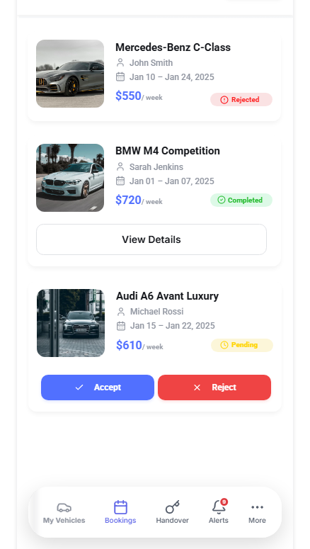 Owner App Screen